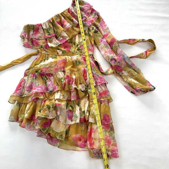 NWT ROCOCO SAND Avar Belted One Shoulder Dress in Ochre Women’s Size XS - Picture 15 of 16